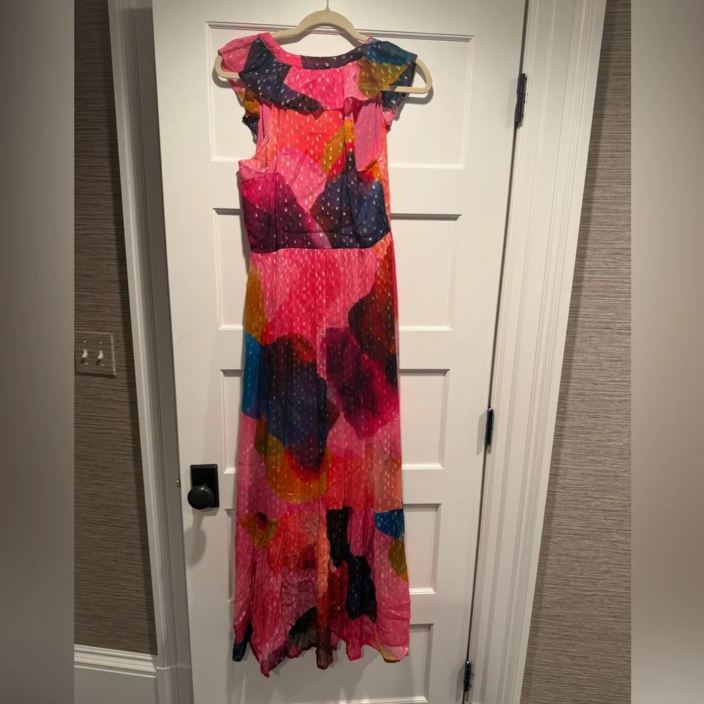 Oliphant Ruffle V neck Maxi Dress - Picture 2 of 3